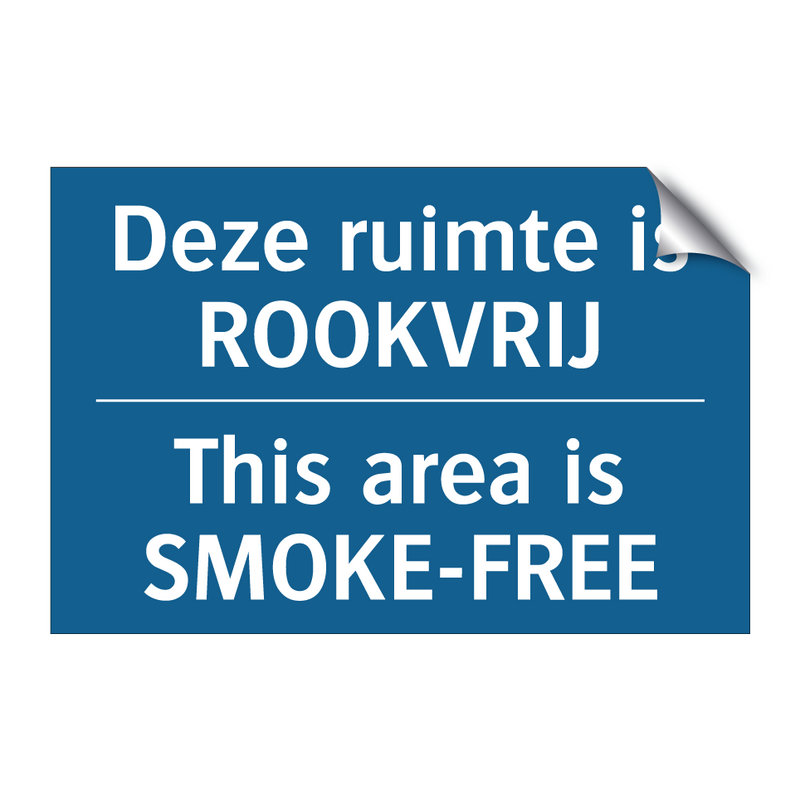 Deze ruimte is ROOKVRIJ - This area is SMOKE-FREE