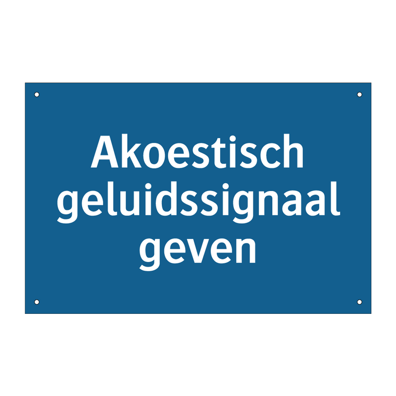 Akoestisch geluidssignaal geven & Akoestisch geluidssignaal geven & Akoestisch geluidssignaal geven