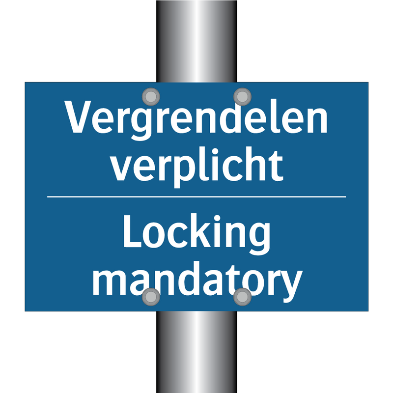 Vergrendelen verplicht - Locking mandatory & Vergrendelen verplicht - Locking mandatory