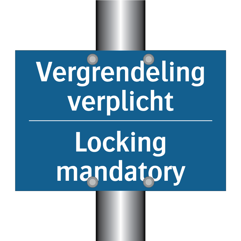 Vergrendeling verplicht - Locking mandatory & Vergrendeling verplicht - Locking mandatory