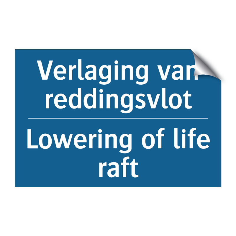 Verlaging van reddingsvlot - Lowering of life raft