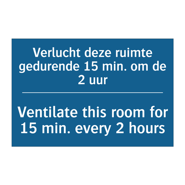 Verlucht deze ruimte gedurende /.../ - Ventilate this room for 15 min. /.../