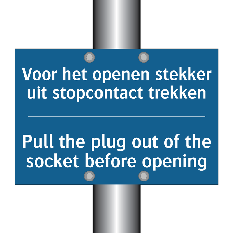 Voor het openen stekker uit stopcontact /.../ - Pull the plug out of the socket /.../