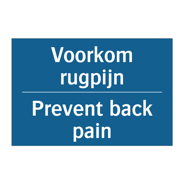 Voorkom rugpijn - Prevent back pain & Voorkom rugpijn - Prevent back pain