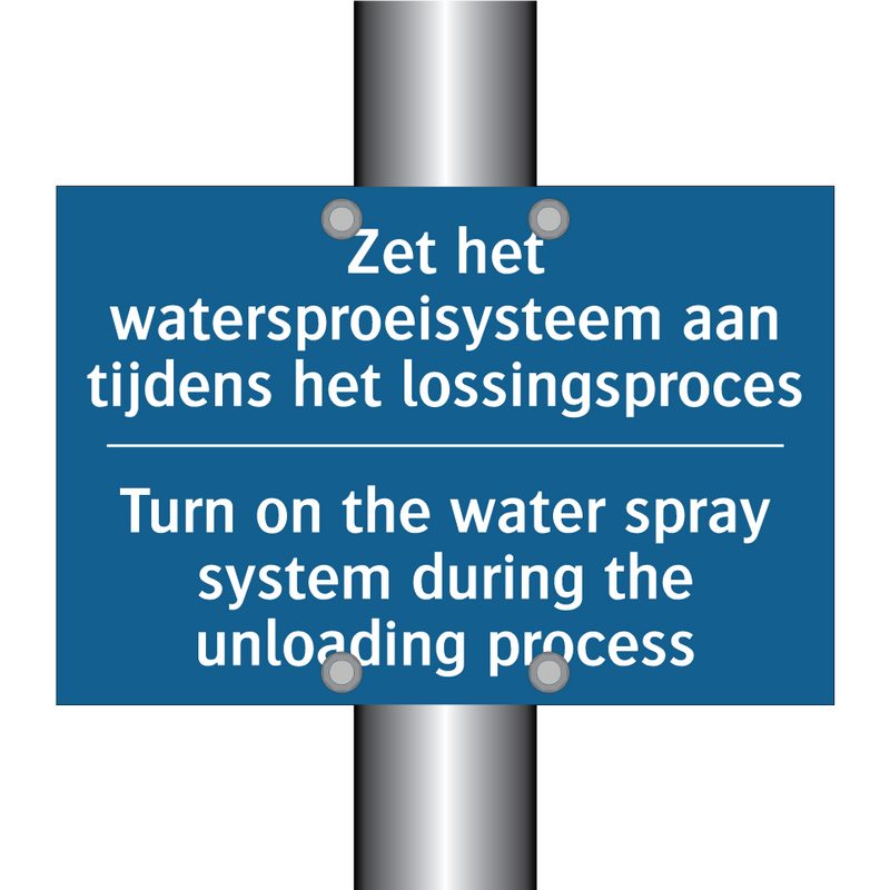 Zet het watersproeisysteem aan /.../ - Turn on the water spray system /.../