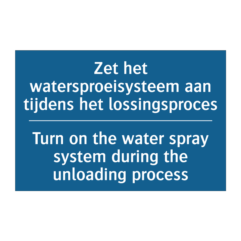 Zet het watersproeisysteem aan /.../ - Turn on the water spray system /.../