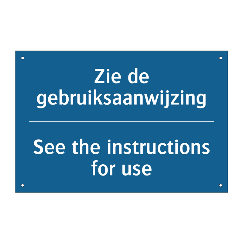 Zie de gebruiksaanwijzing - See the instructions for use