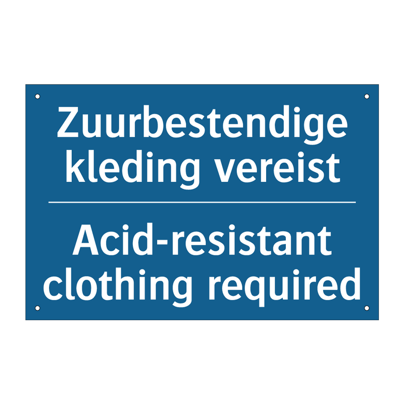 Zuurbestendige kleding vereist - Acid-resistant clothing required /.../