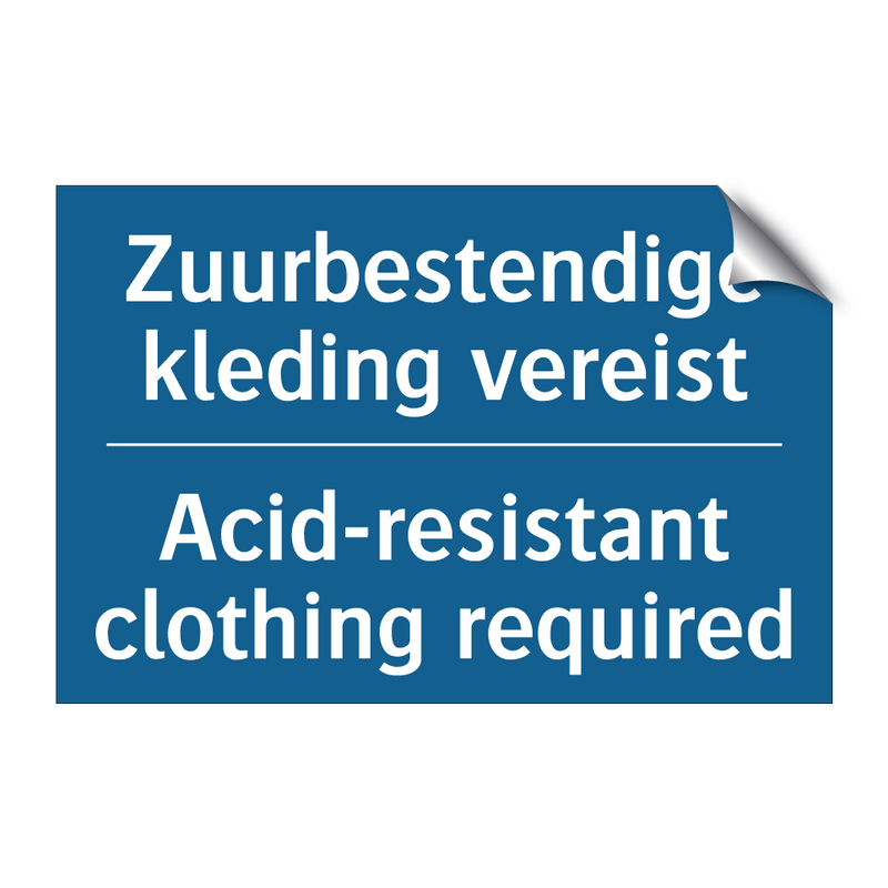 Zuurbestendige kleding vereist - Acid-resistant clothing required /.../