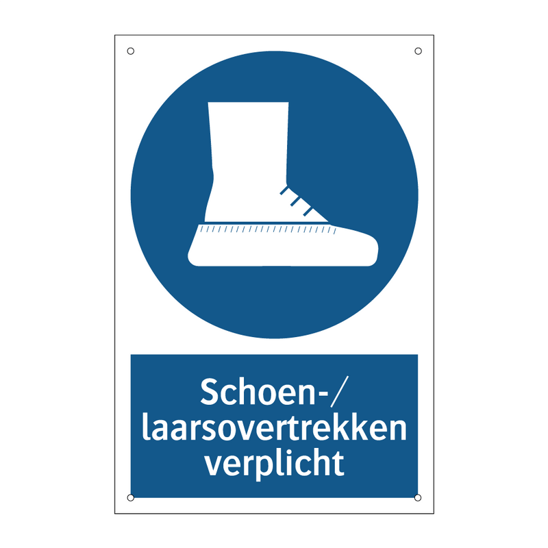 Schoen-/laarsovertrekken verplicht & Schoen-/laarsovertrekken verplicht