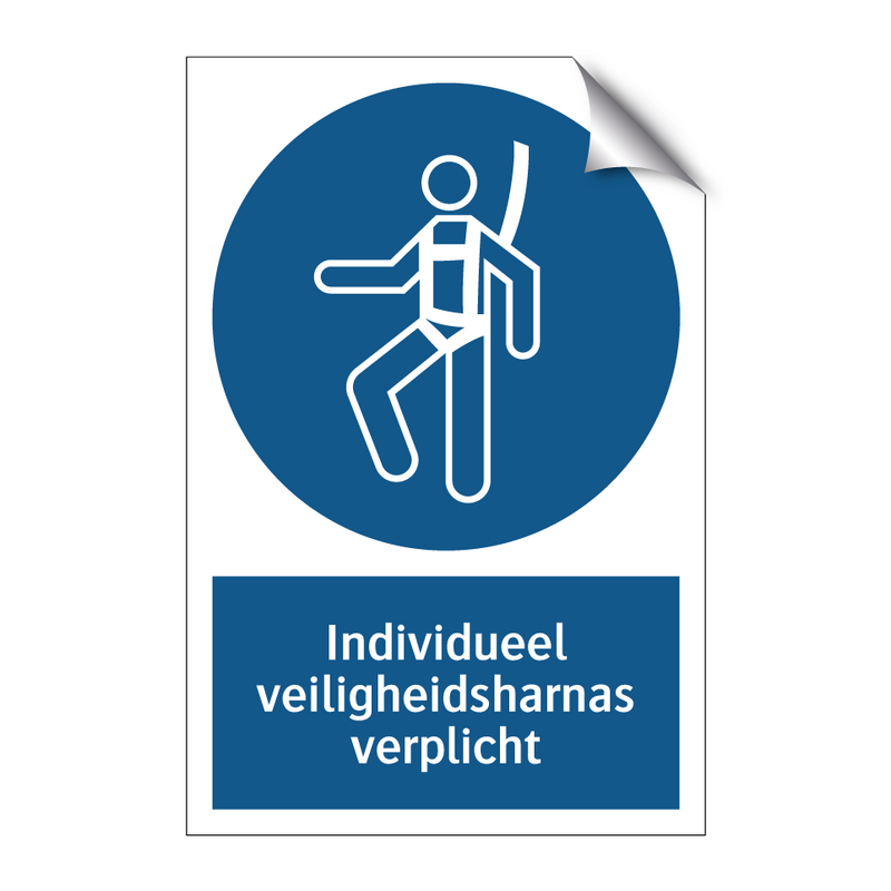 Individueel veiligheidsharnas verplicht & Individueel veiligheidsharnas verplicht