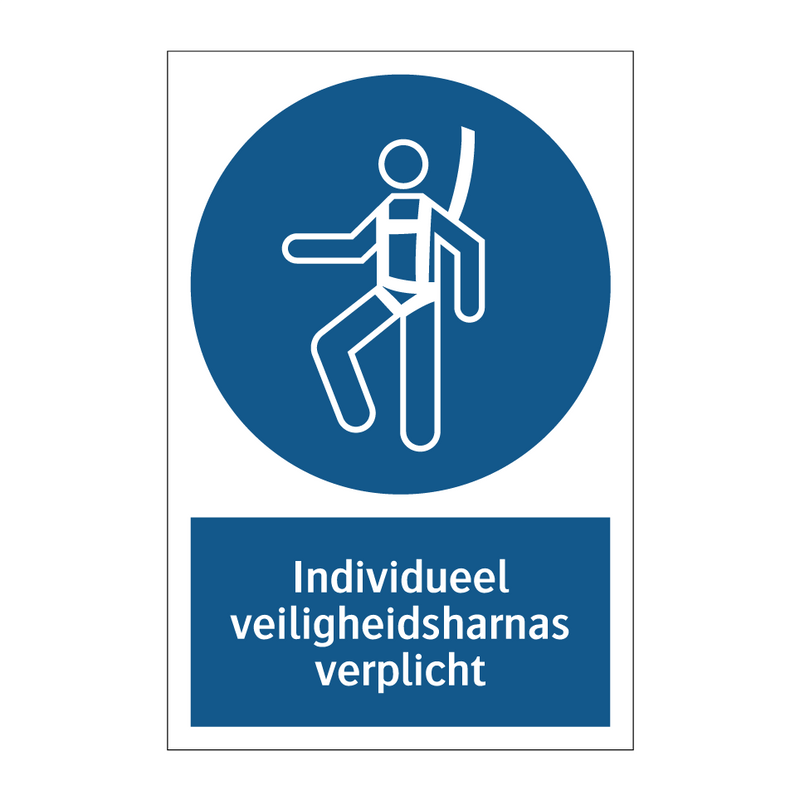 Individueel veiligheidsharnas verplicht & Individueel veiligheidsharnas verplicht