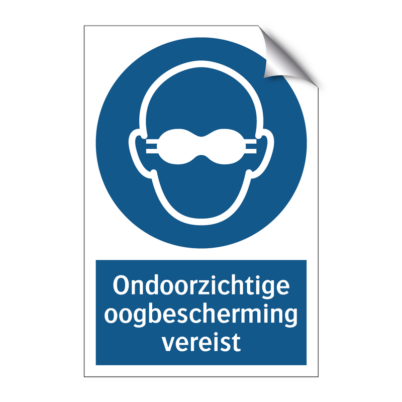 Ondoorzichtige oogbescherming vereist & Ondoorzichtige oogbescherming vereist