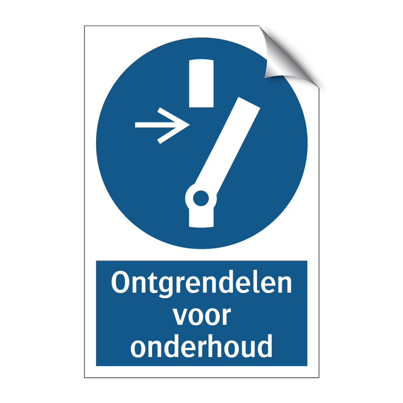 Ontgrendelen voor onderhoud & Ontgrendelen voor onderhoud & Ontgrendelen voor onderhoud