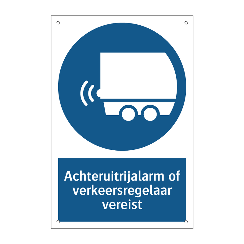 Achteruitrijalarm of verkeersregelaar vereist & Achteruitrijalarm of verkeersregelaar vereist