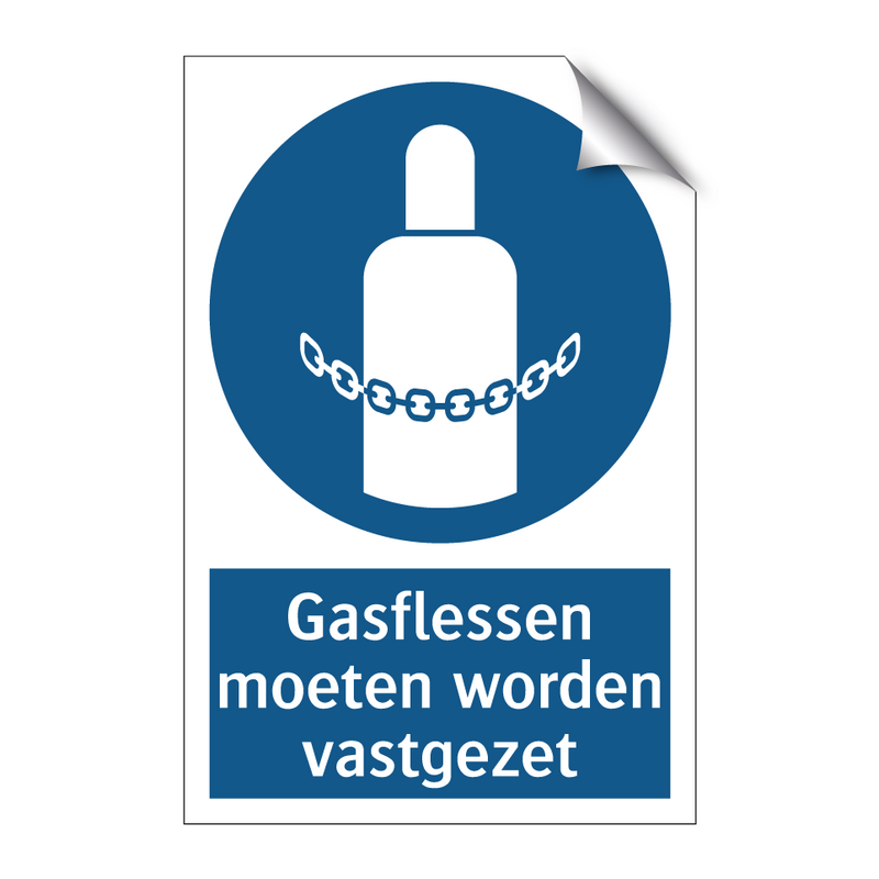 Gasflessen moeten worden vastgezet & Gasflessen moeten worden vastgezet