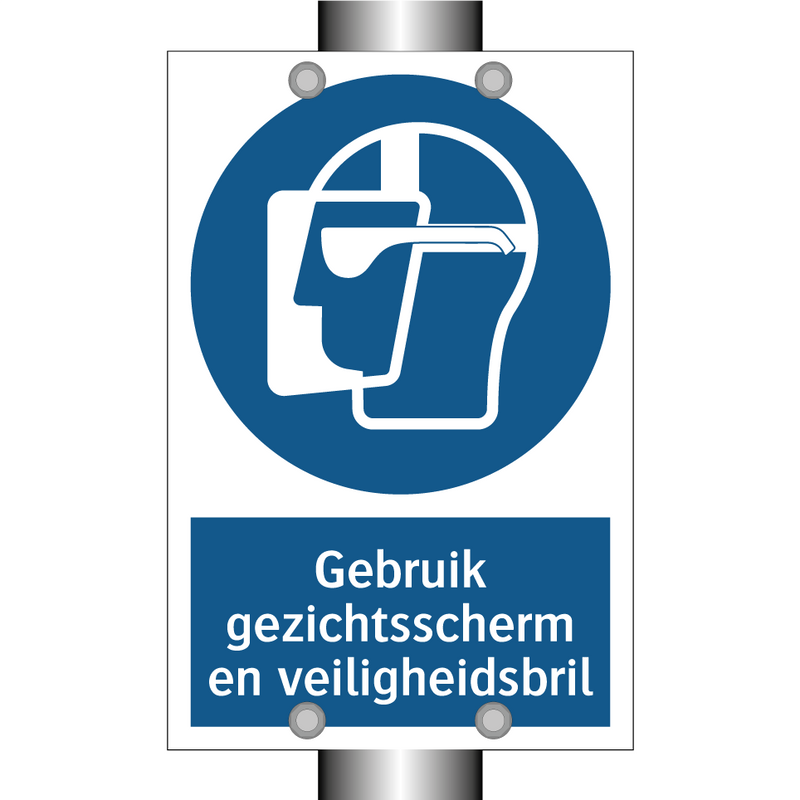 Gebruik gezichtsscherm en veiligheidsbril & Gebruik gezichtsscherm en veiligheidsbril