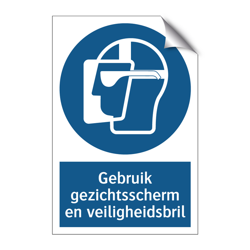 Gebruik gezichtsscherm en veiligheidsbril & Gebruik gezichtsscherm en veiligheidsbril