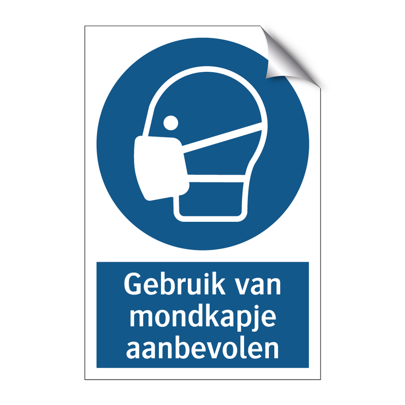 Gebruik van mondkapje aanbevolen & Gebruik van mondkapje aanbevolen