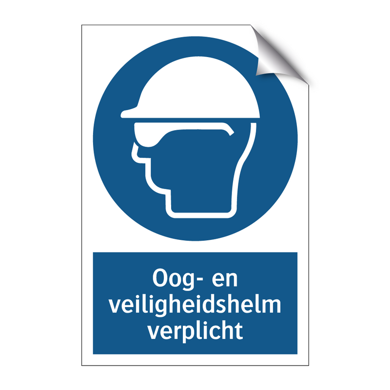 Oog- en veiligheidshelm verplicht & Oog- en veiligheidshelm verplicht