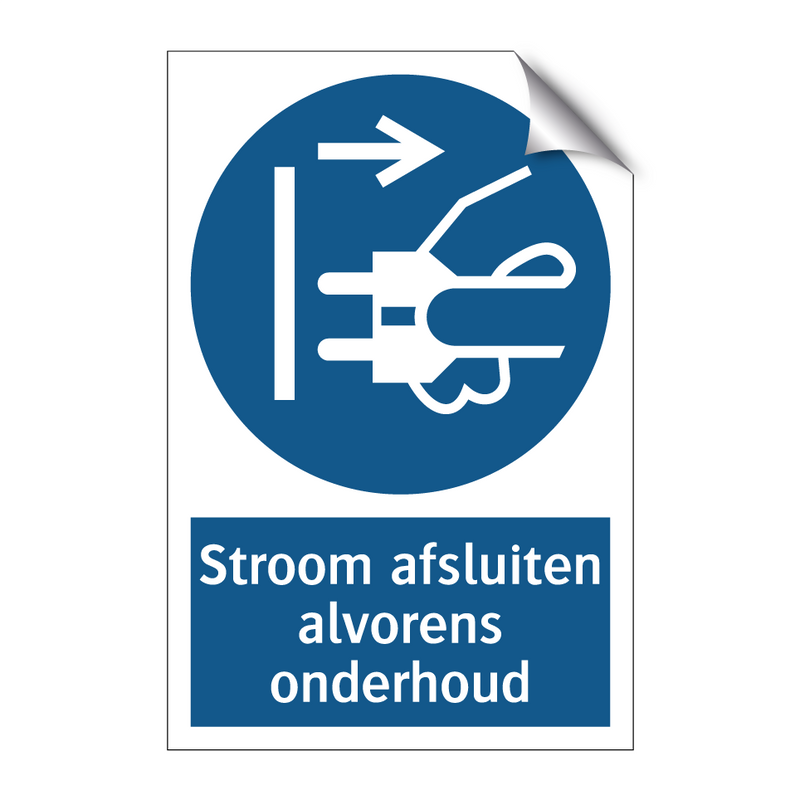 Stroom afsluiten alvorens onderhoud & Stroom afsluiten alvorens onderhoud