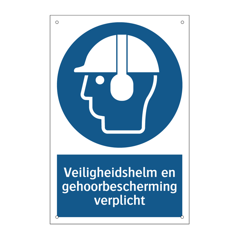 Veiligheidshelm en gehoorbescherming verplicht & Veiligheidshelm en gehoorbescherming verplicht