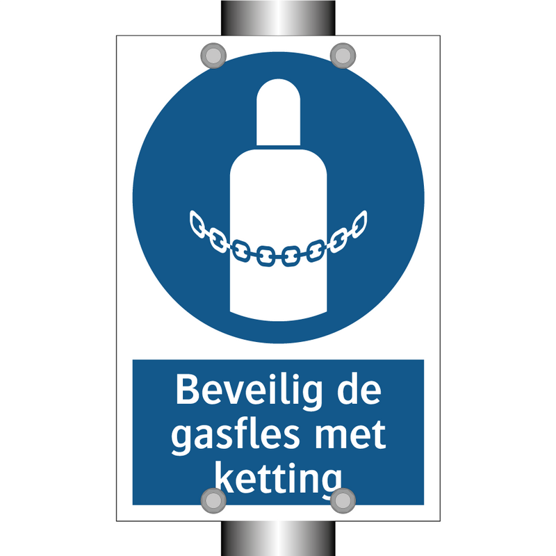 Beveilig de gasfles met ketting & Beveilig de gasfles met ketting & Beveilig de gasfles met ketting