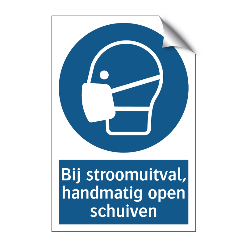 Bij stroomuitval, handmatig open schuiven & Bij stroomuitval, handmatig open schuiven