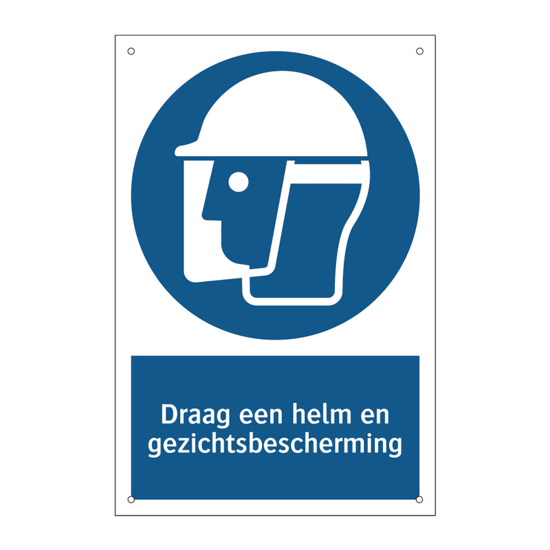 Draag een helm en gezichtsbescherming & Draag een helm en gezichtsbescherming