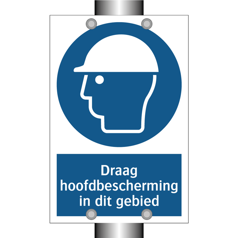 Draag hoofdbescherming in dit gebied & Draag hoofdbescherming in dit gebied