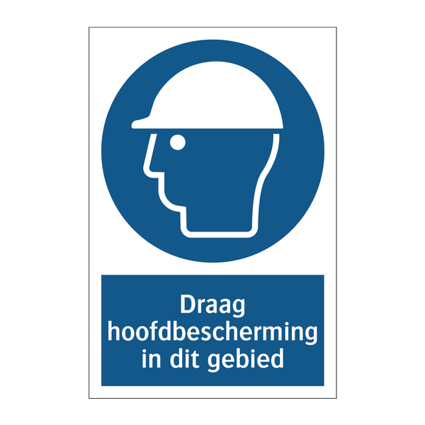 Draag hoofdbescherming in dit gebied & Draag hoofdbescherming in dit gebied