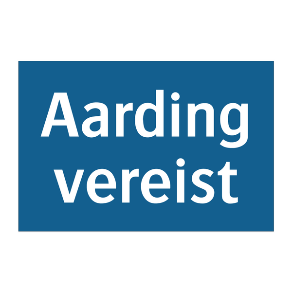 Aarding vereist & Aarding vereist & Aarding vereist & Aarding vereist & Aarding vereist