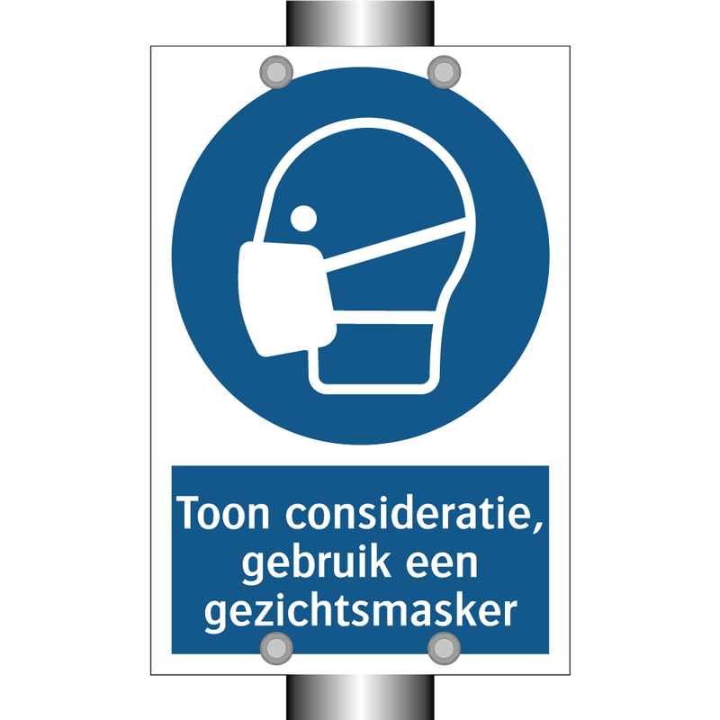 Toon consideratie, gebruik een gezichtsmasker & Toon consideratie, gebruik een gezichtsmasker