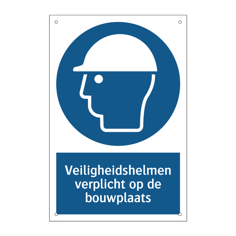 Veiligheidshelmen verplicht op de bouwplaats & Veiligheidshelmen verplicht op de bouwplaats