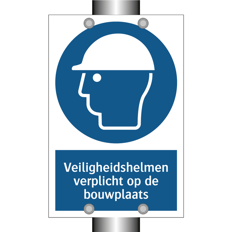 Veiligheidshelmen verplicht op de bouwplaats & Veiligheidshelmen verplicht op de bouwplaats