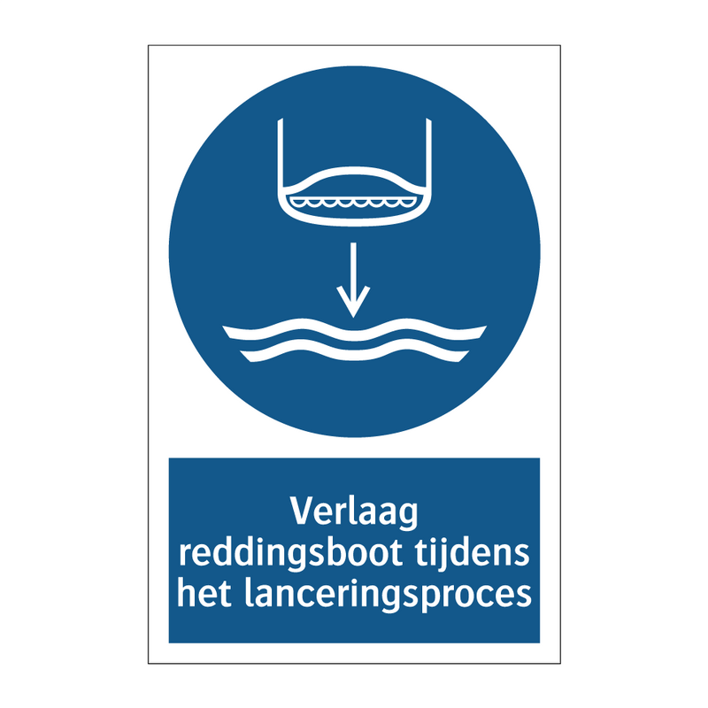 Verlaag reddingsboot tijdens het lanceringsproces