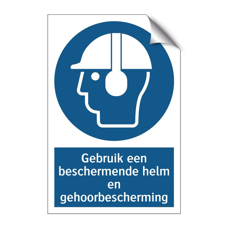 Gebruik een beschermende helm en gehoorbescherming