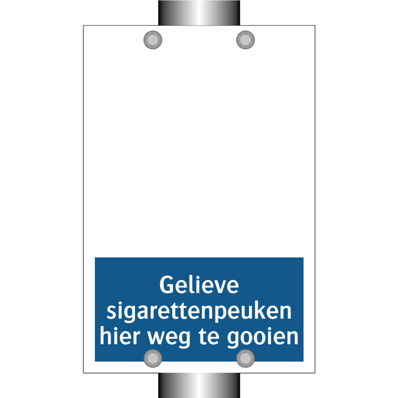 Gelieve sigarettenpeuken hier weg te gooien & Gelieve sigarettenpeuken hier weg te gooien