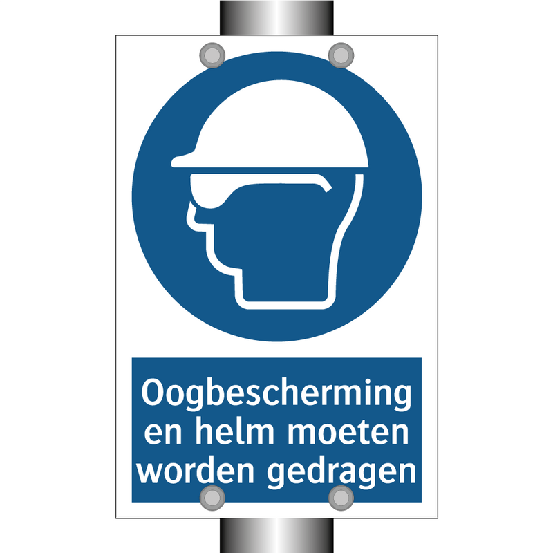 Oogbescherming en helm moeten worden gedragen & Oogbescherming en helm moeten worden gedragen