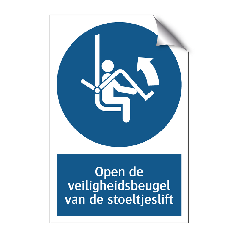 Open de veiligheidsbeugel van de stoeltjeslift & Open de veiligheidsbeugel van de stoeltjeslift