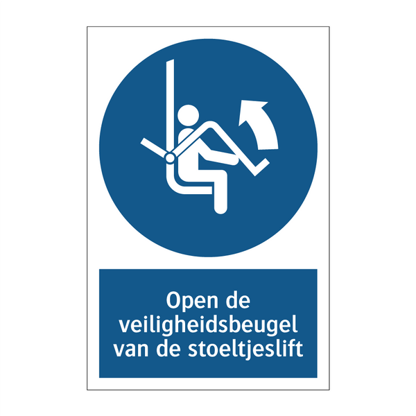 Open de veiligheidsbeugel van de stoeltjeslift & Open de veiligheidsbeugel van de stoeltjeslift