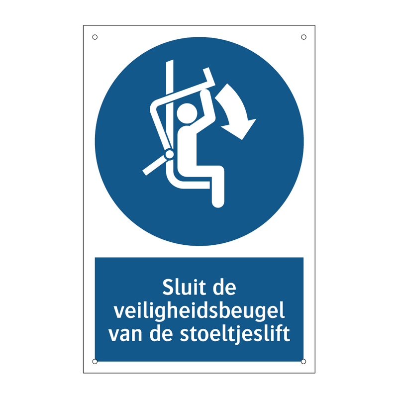 Sluit de veiligheidsbeugel van de stoeltjeslift & Sluit de veiligheidsbeugel van de stoeltjeslift