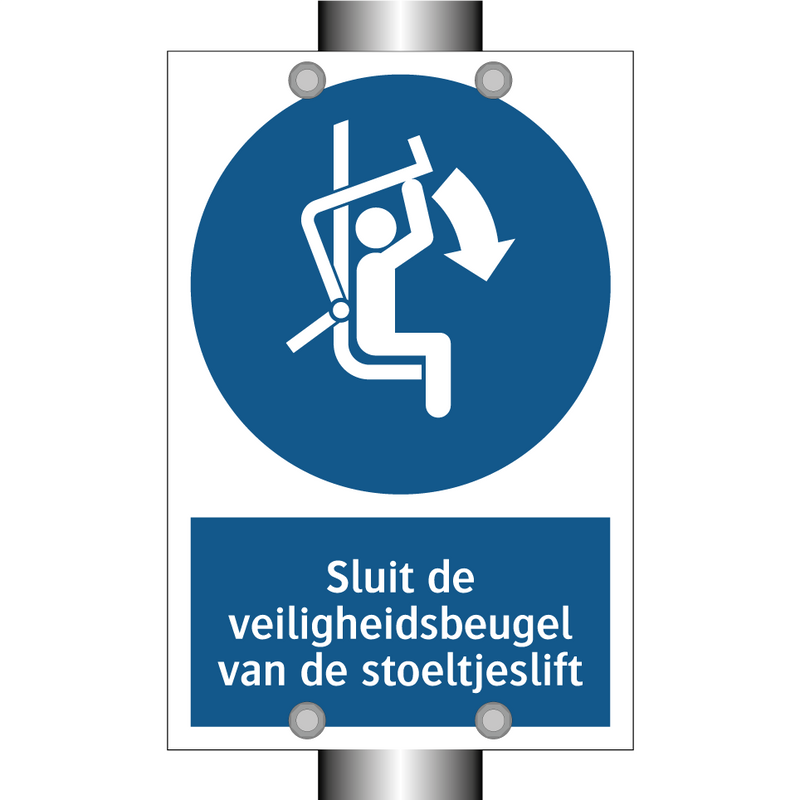 Sluit de veiligheidsbeugel van de stoeltjeslift & Sluit de veiligheidsbeugel van de stoeltjeslift