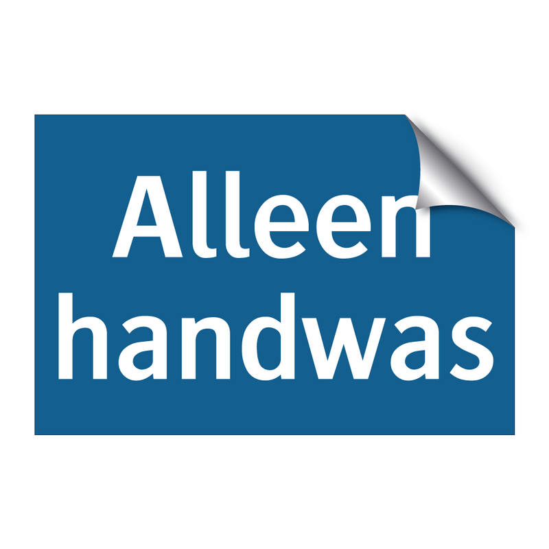 Alleen handwas & Alleen handwas & Alleen handwas & Alleen handwas