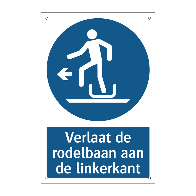 Verlaat de rodelbaan aan de linkerkant & Verlaat de rodelbaan aan de linkerkant