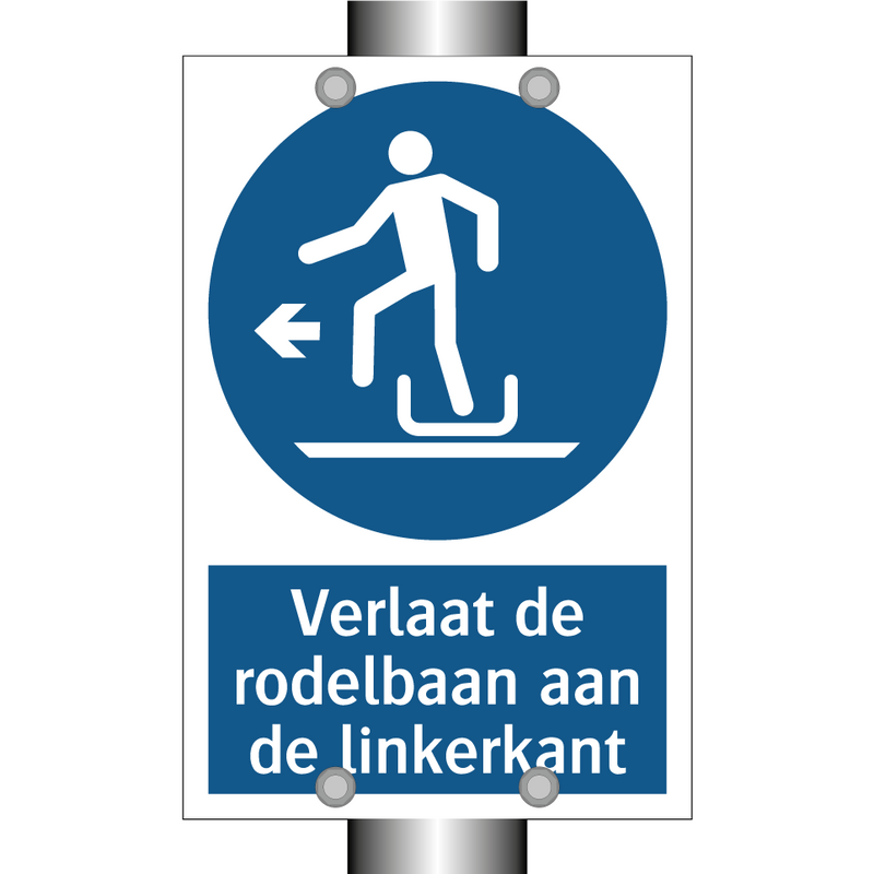 Verlaat de rodelbaan aan de linkerkant & Verlaat de rodelbaan aan de linkerkant