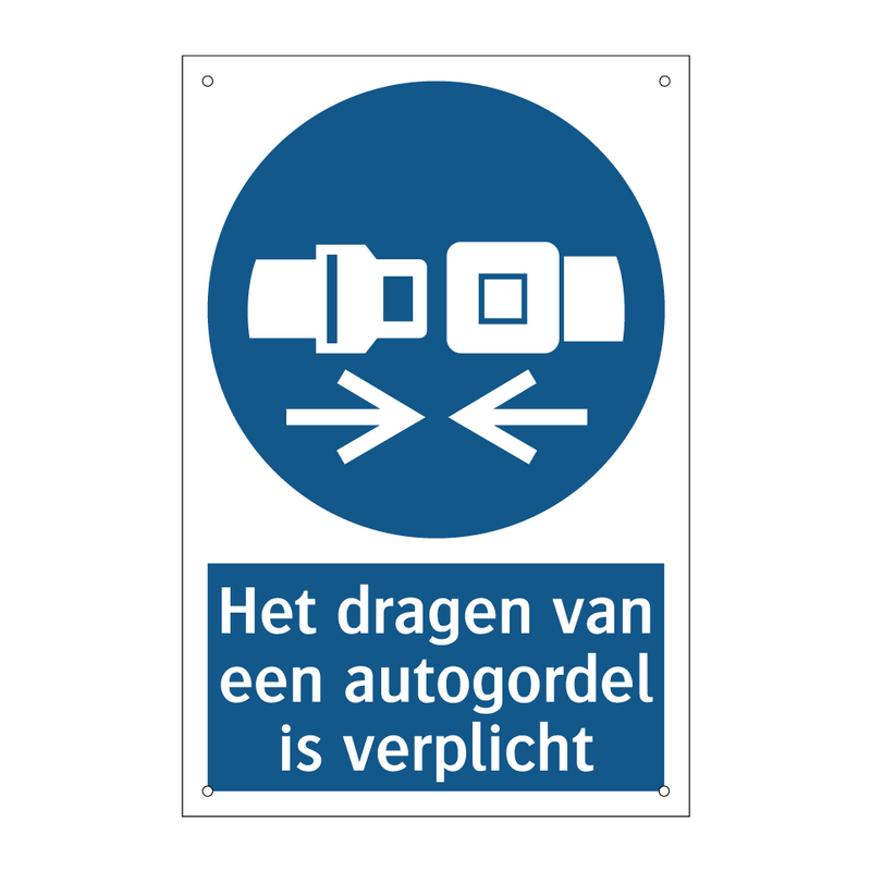 Het dragen van een autogordel is verplicht & Het dragen van een autogordel is verplicht