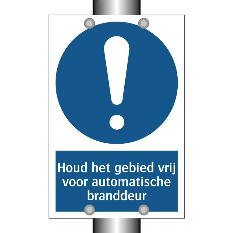 Houd het gebied vrij voor automatische branddeur & Houd het gebied vrij voor automatische branddeur