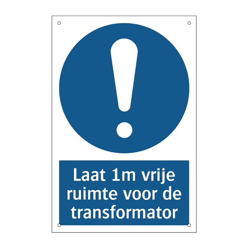 Laat 1m vrije ruimte voor de transformator & Laat 1m vrije ruimte voor de transformator