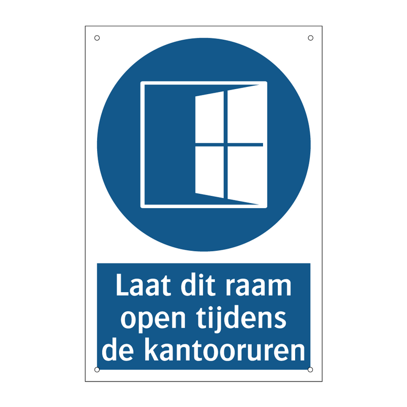 Laat dit raam open tijdens de kantooruren & Laat dit raam open tijdens de kantooruren